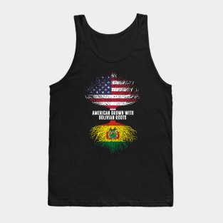 American Grown with Bolivian Roots USA Flag Tank Top